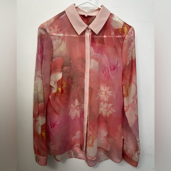Ted Baker Tops - Ted Baker Pink Sheer Blouse
